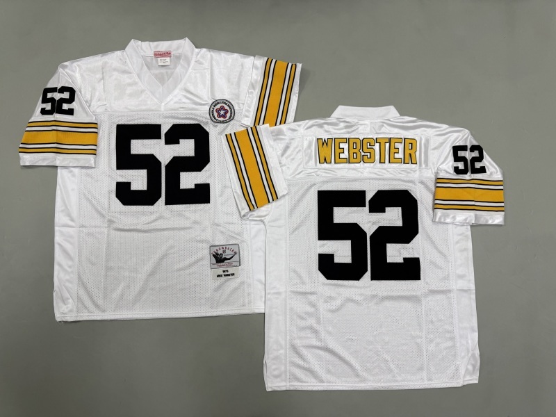 Men 2025 Pittsburgh Steelers #52 Webster white Throwback Limited NFL Jersey style 002